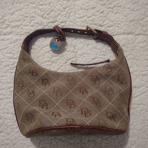 Dooney and Bourke beige and brown colored Logo purse